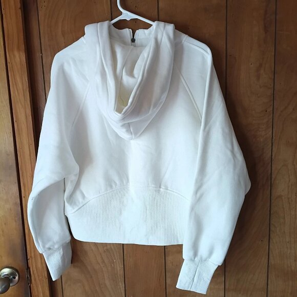 Discount Divas Women's White Hooded Half Zip Jacket Size S - Picture 3 of 3